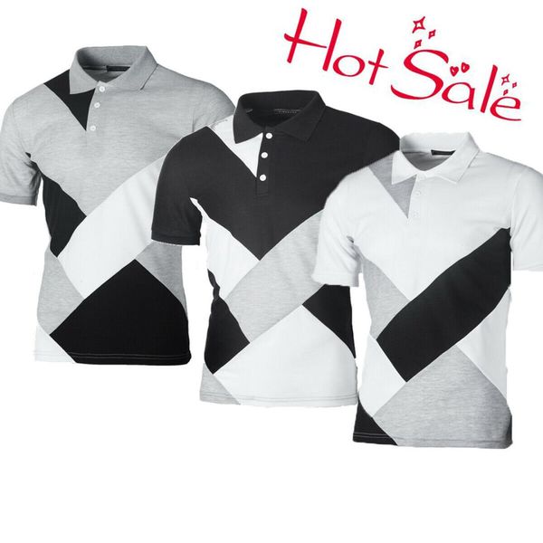 2019 new style fashion men's casual t-shirts short sleeve slim fitness stitching patchwork clothes, White;black
2019 new style fashion men's casual t-shirts short sleeve slim fitness stitching patchwork clothes, White;black
