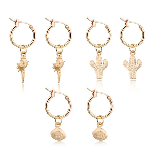 1pair gold color shell conch cactus hoop earrings women cute chic mini small pendant round circle earrings jewelry gift e315, Golden;silver
1pair gold color shell conch cactus hoop earrings women cute chic mini small pendant round circle earrings jewelry gift e315, Golden;silver