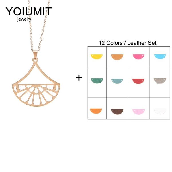 cremo new choker necklace rose gold fan pendant necklace interchangeable leather charm pendant women necklaces, Silver
cremo new choker necklace rose gold fan pendant necklace interchangeable leather charm pendant women necklaces, Silver