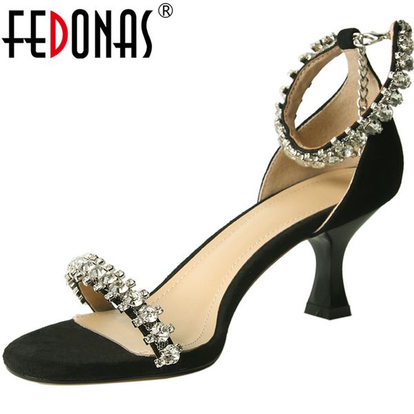 fedonas elegant women sandals with crystal suede leather buttoned sandals for women vintage 2020 summer night club shoes woman, Black
fedonas elegant women sandals with crystal suede leather buttoned sandals for women vintage 2020 summer night club shoes woman, Black