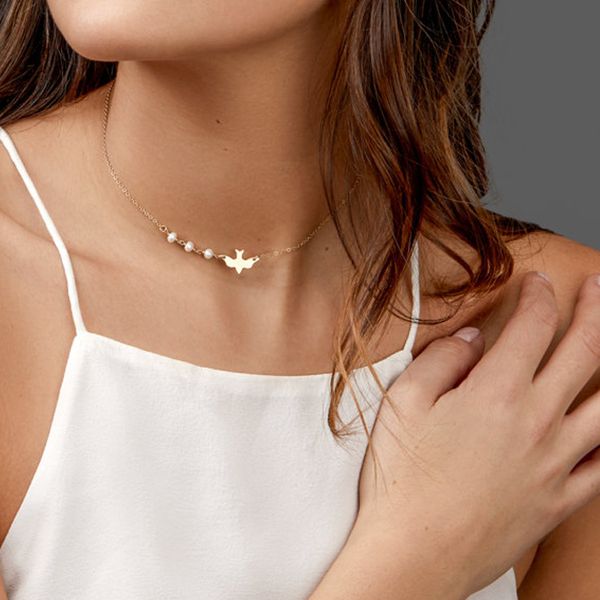 surou 2018 fashion metal peace dove cute bird necklace delicate imitation pearl one layer choker necklace women, Silver
surou 2018 fashion metal peace dove cute bird necklace delicate imitation pearl one layer choker necklace women, Silver