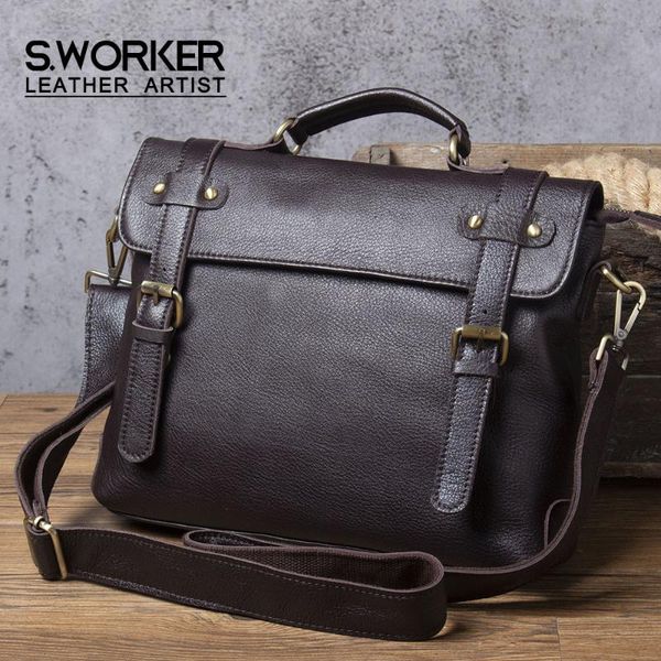 s.worker vintage men's genuine leather briefcase handbag classic messenger bag women fashion tote concise bag crossbody new
s.worker vintage men's genuine leather briefcase handbag classic messenger bag women fashion tote concise bag crossbody new