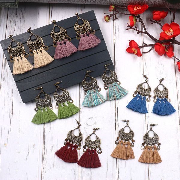 ethnic antique bronze chandelier earring colorful cotton tassel earrings tribal bohemian women girl jewelry, Silver
ethnic antique bronze chandelier earring colorful cotton tassel earrings tribal bohemian women girl jewelry, Silver