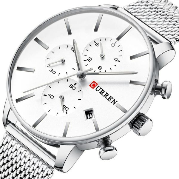 curren fashion mesh strap stainless steel quartz watches men casual male clock chronograph and auto date wristwatch reloj, Slivery;brown
curren fashion mesh strap stainless steel quartz watches men casual male clock chronograph and auto date wristwatch reloj, Slivery;brown