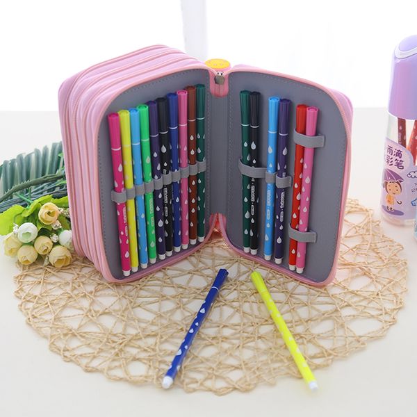 72 holders 4 layers pencil case cute smile face handle pencils bag with oxford cloth estojo de lapis school papelaria tools gift
72 holders 4 layers pencil case cute smile face handle pencils bag with oxford cloth estojo de lapis school papelaria tools gift