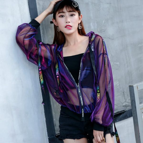 chic loose letters ribbon thin net yarn baseball coat short high waist zipper hooded jacket sunscreen transparent chiffon coat, Black;brown
chic loose letters ribbon thin net yarn baseball coat short high waist zipper hooded jacket sunscreen transparent chiffon coat, Black;brown