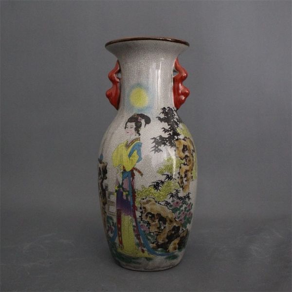 цзиндэчжэнь архаизирует керамику и фарфор порошок цяньлун эмаль соболь цикада поклонение луне двойной ушной вазе украшения дома делают стары