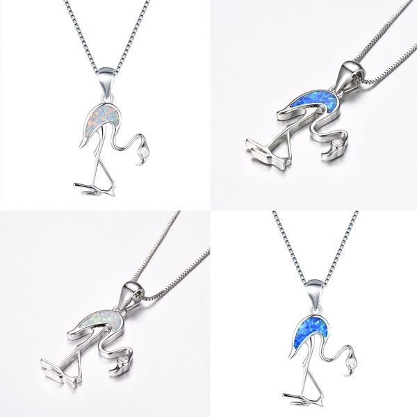 boho female ostrich pendant necklace fashion 925 sterling silver choker chain necklace white blue fire opal for women 
boho female ostrich pendant necklace fashion 925 sterling silver choker chain necklace white blue fire opal for women