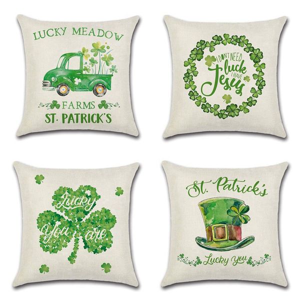 pillow case happy st. patrick's day decoration cushion cover spring green leaves decor pillow cover clover hat truck pillowcase
pillow case happy st. patrick's day decoration cushion cover spring green leaves decor pillow cover clover hat truck pillowcase