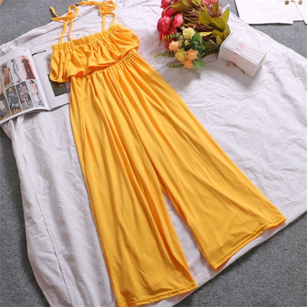 casual women spaghetti straps solid color playsuits elastic waist wide leg jumpsuit romper, Black;white
casual women spaghetti straps solid color playsuits elastic waist wide leg jumpsuit romper, Black;white