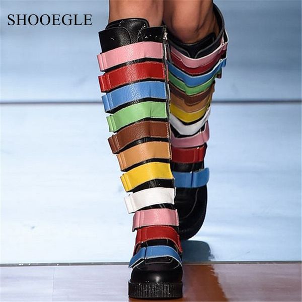 runway catwalk shoes woman colorful thick bottom platform shoes knee high boots women mixed color flat long boats zapatos mujer, Black
runway catwalk shoes woman colorful thick bottom platform shoes knee high boots women mixed color flat long boats zapatos mujer, Black