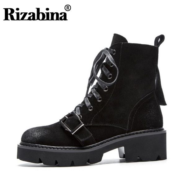 rizabina women ankle boots winter genuine leather brand new designer shoes women lace up buckle casual flats footwear size 34-39, Black
rizabina women ankle boots winter genuine leather brand new designer shoes women lace up buckle casual flats footwear size 34-39, Black