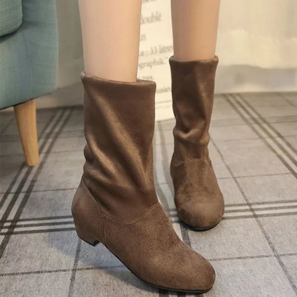 women mid calf suede boots low heels boots two wear round toe ladies slip on casual fashion female shoes xwx7359, Black
women mid calf suede boots low heels boots two wear round toe ladies slip on casual fashion female shoes xwx7359, Black