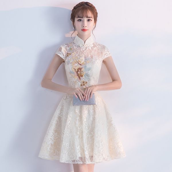 2019 embroidery qipao short sleeve qipao dress chinese style formal lace cheongsam chinese evening gowns wedding cheongsam, Red
2019 embroidery qipao short sleeve qipao dress chinese style formal lace cheongsam chinese evening gowns wedding cheongsam, Red