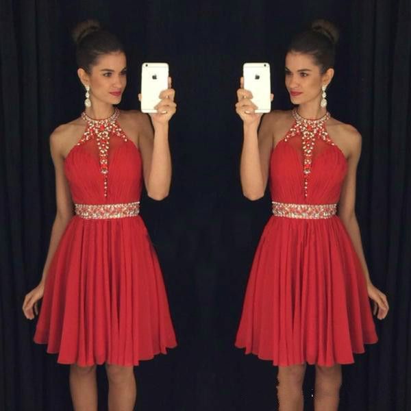 red sweet 16 homecoming dresses halter neck vestido formatura curto beaded crystals rhinestones ruched backless new short prom dresses, Blue;pink
red sweet 16 homecoming dresses halter neck vestido formatura curto beaded crystals rhinestones ruched backless new short prom dresses, Blue;pink