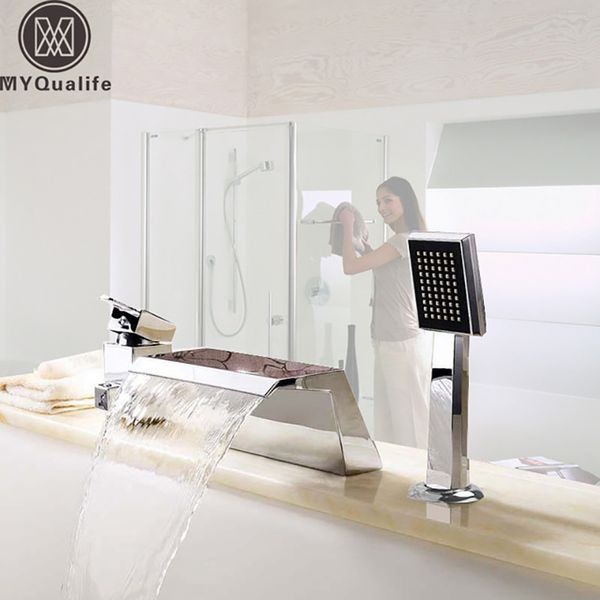 deck mount 3pcs waterfall bathtub faucet single handle handheld tub mixer taps chrome widespread tub sink tap
deck mount 3pcs waterfall bathtub faucet single handle handheld tub mixer taps chrome widespread tub sink tap