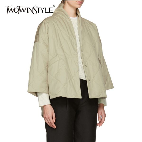 twotwinstyle korean women's jacket three quarter asymmetrical argyle cardigan coats female plus thick 2018 autumn winter fashion, Black
twotwinstyle korean women's jacket three quarter asymmetrical argyle cardigan coats female plus thick 2018 autumn winter fashion, Black