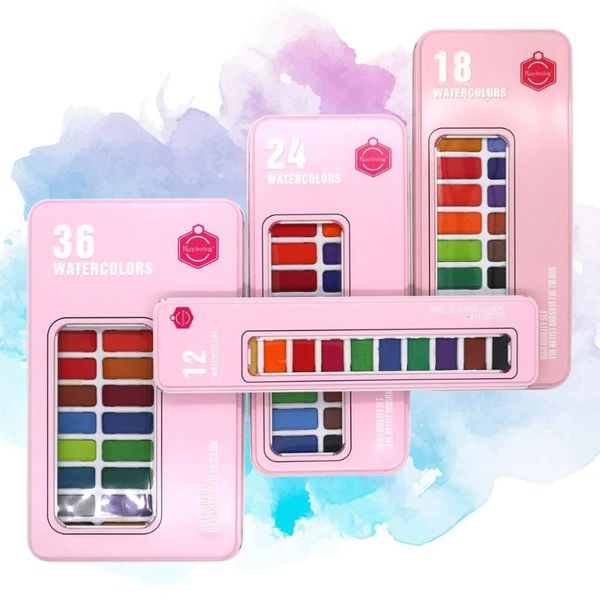 12/18/24/36 colors portable travel solid pigment watercolor paints with brush pen iron box mini set for painting art supplies
12/18/24/36 colors portable travel solid pigment watercolor paints with brush pen iron box mini set for painting art supplies