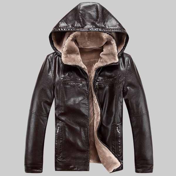 men's business thick synthetic leather coat hooded long sleeved solid color casual mens jacket black over size, Black;brown
men's business thick synthetic leather coat hooded long sleeved solid color casual mens jacket black over size, Black;brown