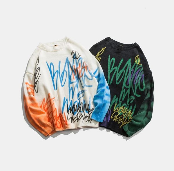 fashion mens sweater winter hit color personality raffiti tide mens sweater retro casual round neck long sleeves, White;black
fashion mens sweater winter hit color personality raffiti tide mens sweater retro casual round neck long sleeves, White;black