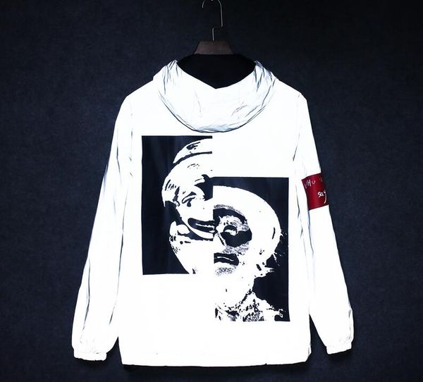 new reflective 3m jacket tide brand men women clown casual hiphop windbreaker couple night coat hooded fluorescent clothing, Black;brown
new reflective 3m jacket tide brand men women clown casual hiphop windbreaker couple night coat hooded fluorescent clothing, Black;brown