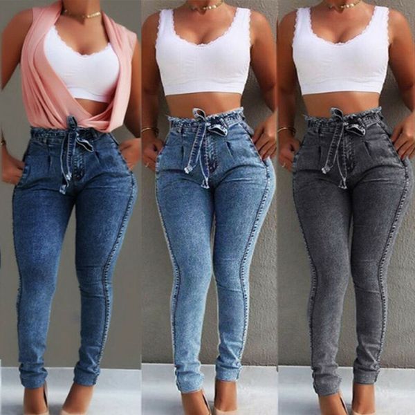 new arrival women high waistjeans slim solid color stretch denim jeans ladies fashion bow lace up waist pants, Blue
new arrival women high waistjeans slim solid color stretch denim jeans ladies fashion bow lace up waist pants, Blue
