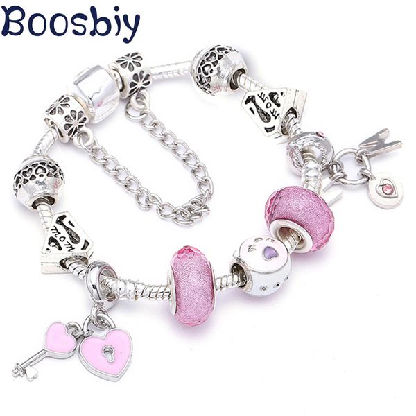 boosbiy silver color charm bracelets with heart key & 'mom' pendants beads fit brand bracelet for women mother's day gift, Golden;silver
boosbiy silver color charm bracelets with heart key & 'mom' pendants beads fit brand bracelet for women mother's day gift, Golden;silver