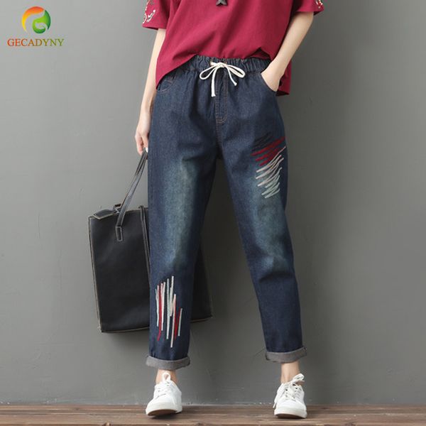 new fashion women high waist harem jeans female harem pants women casual loose embroidery jeans ripped trousers, Blue
new fashion women high waist harem jeans female harem pants women casual loose embroidery jeans ripped trousers, Blue