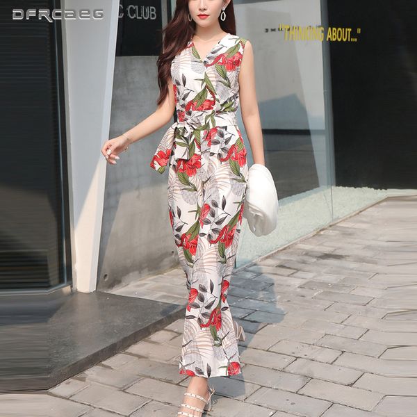 women's jumpsuits & rompers print flower women wide leg pants with lace belt 2021 summer boho beach ladies chiffon overall for hawaii, Black;white
women's jumpsuits & rompers print flower women wide leg pants with lace belt 2021 summer boho beach ladies chiffon overall for hawaii, Black;white