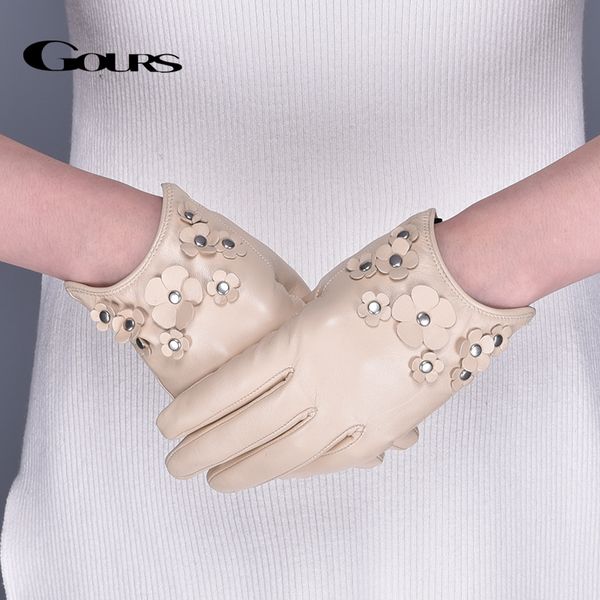 gours genuine leather gloves for women brand ladies fashion beige gloves with floral goatskin mittens new arrived gsl056, Blue;gray
gours genuine leather gloves for women brand ladies fashion beige gloves with floral goatskin mittens new arrived gsl056, Blue;gray
