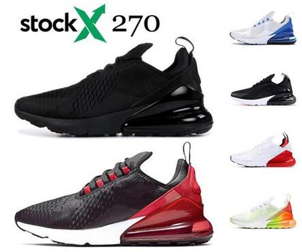 270 triple black mens women running shoes bred black white volt platinum tint p blue trainers sports sneakers with box
270 triple black mens women running shoes bred black white volt platinum tint p blue trainers sports sneakers with box