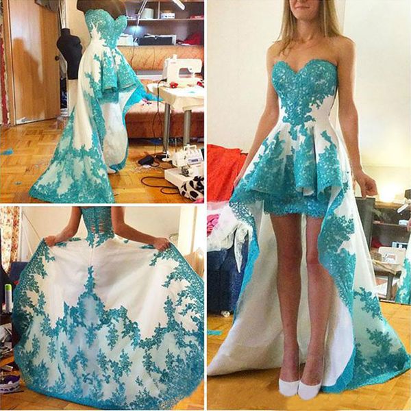new arrival high low sweetheart neckline prom dress lace women wear homecoming party gown custom made plus size, Black
new arrival high low sweetheart neckline prom dress lace women wear homecoming party gown custom made plus size, Black