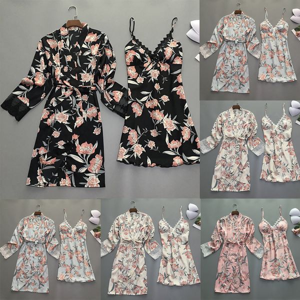 bathrobe women women nightgowns silk women satin fashion print lace pajamas sleepwear sling robe long sleeve set#g20, Black;red
bathrobe women women nightgowns silk women satin fashion print lace pajamas sleepwear sling robe long sleeve set#g20, Black;red