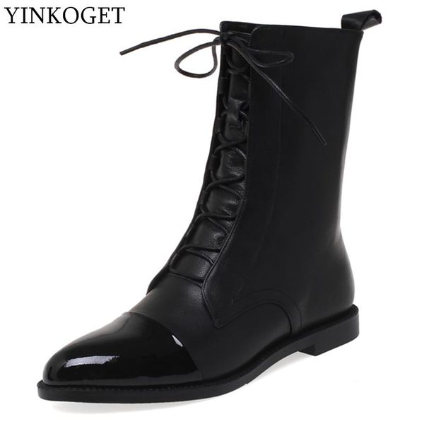 yinkoget natural genuine leather low heel women boots leisure comfortable ankle boots autumn winter girl pointed toe, Black
yinkoget natural genuine leather low heel women boots leisure comfortable ankle boots autumn winter girl pointed toe, Black