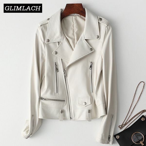 women's leather & faux motorcycle white real jacket women short slim genuine coat lady streetwear sheepskin clothes female, Black
women's leather & faux motorcycle white real jacket women short slim genuine coat lady streetwear sheepskin clothes female, Black