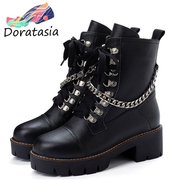 2020 big size 43 genuine leather chains fashion autumn winter shoes woman boots female motorcycle boots women, Black
2020 big size 43 genuine leather chains fashion autumn winter shoes woman boots female motorcycle boots women, Black