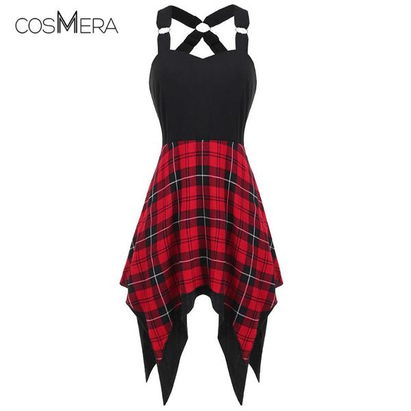 cosmera sweetheart neck tartan print insert asymmetrical women dress casual sleeveless summer beach dress club party, White;black
cosmera sweetheart neck tartan print insert asymmetrical women dress casual sleeveless summer beach dress club party, White;black