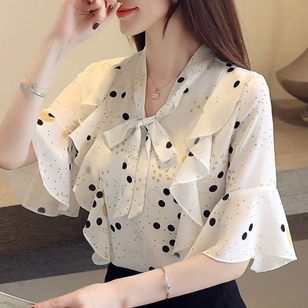 womens and blouses short sleeve dot chiffon blouse women shirts ladies blusas mujer de moda 2019 women blouses b365, White
womens and blouses short sleeve dot chiffon blouse women shirts ladies blusas mujer de moda 2019 women blouses b365, White