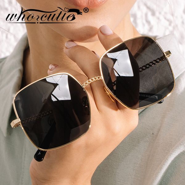 who cutie vintage chain sunglasses women 2020 design retro big frame gradient lens square sun glasses lady s210, White;black
who cutie vintage chain sunglasses women 2020 design retro big frame gradient lens square sun glasses lady s210, White;black
