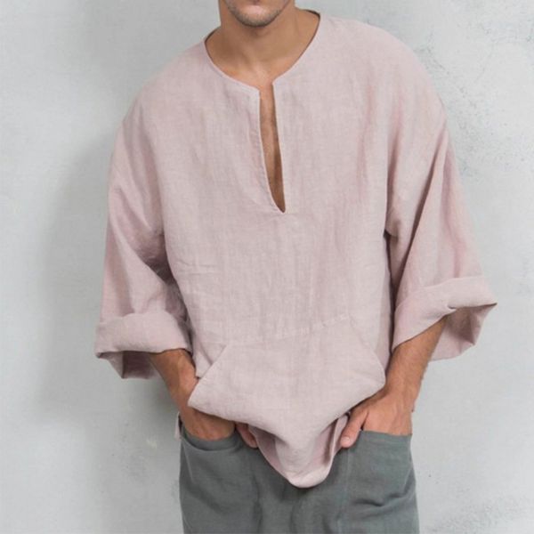 men's casual shirts 2021 mens long sleeve linen shirt loose summer men v-neck white -3xl tee, White;black
men's casual shirts 2021 mens long sleeve linen shirt loose summer men v-neck white -3xl tee, White;black