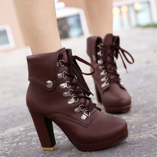 pu leather boot women's lace-up ankle bare boots platform square heel casual short tube booties solid color cross strap botas#37, Black
pu leather boot women's lace-up ankle bare boots platform square heel casual short tube booties solid color cross strap botas#37, Black