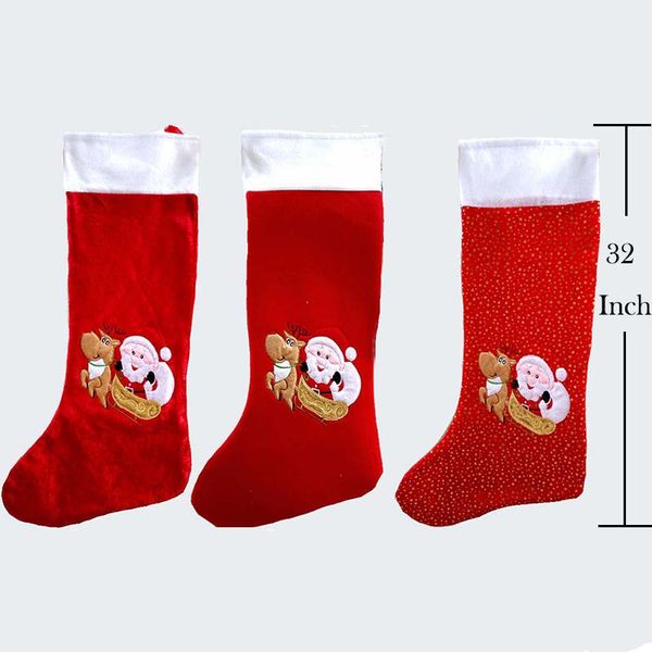 82cm/ 32 inch length gold velvet large christmas stockings with santa claus and reindeer pattern xmas gift bags santa claus bag
82cm/ 32 inch length gold velvet large christmas stockings with santa claus and reindeer pattern xmas gift bags santa claus bag
