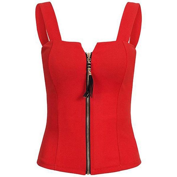 women's tanks & camis summer women zipper vest tank slim sleeveless solid u-neck fit female bowknot shirt ladies clothes, White
women's tanks & camis summer women zipper vest tank slim sleeveless solid u-neck fit female bowknot shirt ladies clothes, White