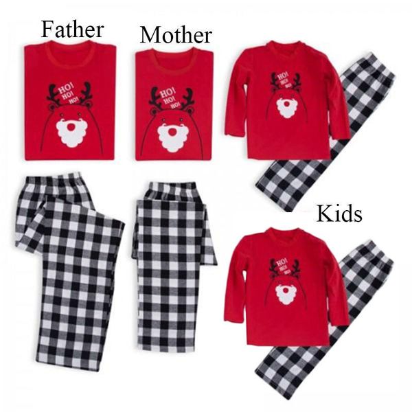 Christmas Family Clothing Xmas Family Pajamas Set Cotton Women Mens Kids Party Sleepwear Nightwear Gifts Home Wear Costume