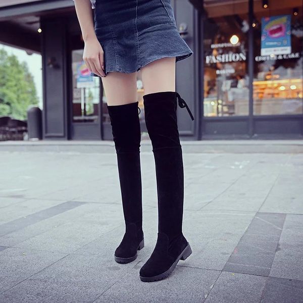 new slim boots women over the knee high boots women snow fashion winter suede thigh high shoes woman &423, Black
new slim boots women over the knee high boots women snow fashion winter suede thigh high shoes woman &423, Black
