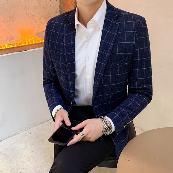 autumn winter men blazer jacket black blue gray slim fit men dress jackets size s m xl xxl xxxl lattice business suit coat, White;black
autumn winter men blazer jacket black blue gray slim fit men dress jackets size s m xl xxl xxxl lattice business suit coat, White;black