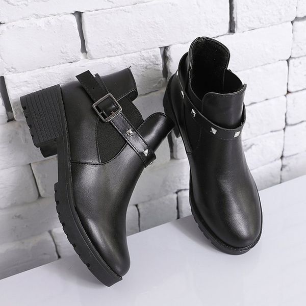 women boot solid cortex snow boots buckle different style increase wear-resistant british style deodorant high heels 35-40, Black
women boot solid cortex snow boots buckle different style increase wear-resistant british style deodorant high heels 35-40, Black