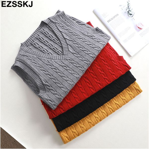 2019 new spring autumn wool sweater vest women v-neck knitted vest female casual tank sleeveless twist knit pullovers, Black;white
2019 new spring autumn wool sweater vest women v-neck knitted vest female casual tank sleeveless twist knit pullovers, Black;white