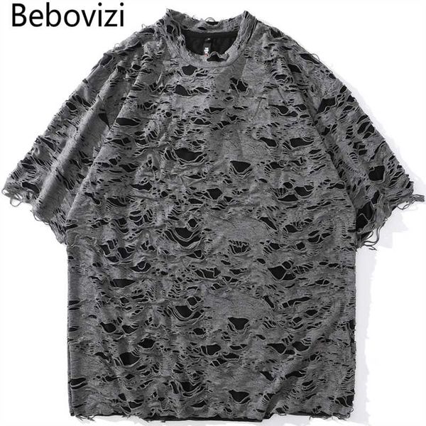 men's t-shirts bebovizi ripped streetwear tees shirts harajuku hip hop casual oversize tshirts 2021 summer cool hole short sleeve, White;black
men's t-shirts bebovizi ripped streetwear tees shirts harajuku hip hop casual oversize tshirts 2021 summer cool hole short sleeve, White;black