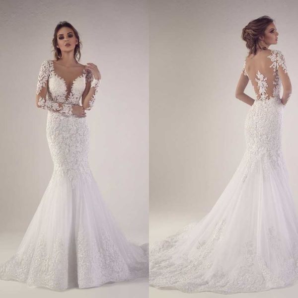 tony chaaya 2020 mermaid wedding dresses v neck lace appliqued long sleeve bridal gowns beach vintage sweep train wedding dress, White
tony chaaya 2020 mermaid wedding dresses v neck lace appliqued long sleeve bridal gowns beach vintage sweep train wedding dress, White